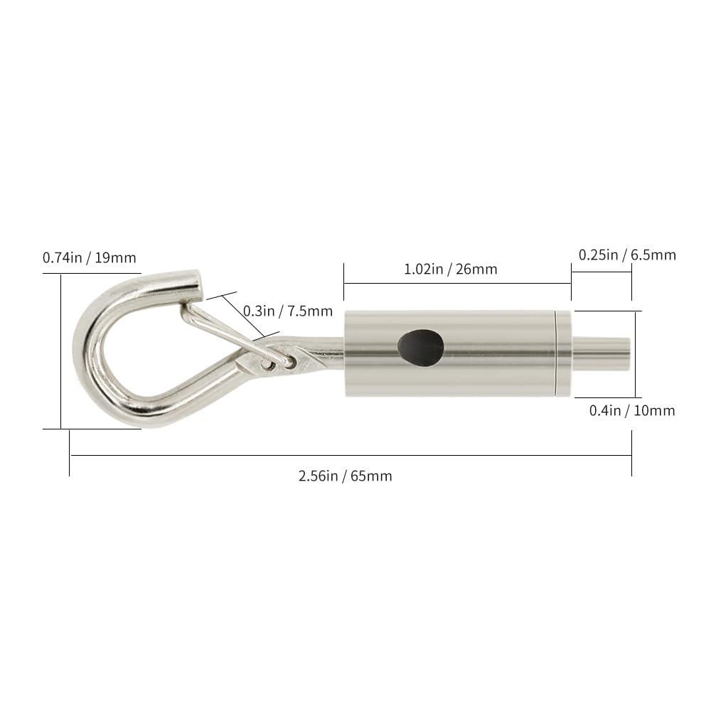 YQL Portable Hook & Eye Turnbuckle Tension for 1/16-3/32 Galvanized /304/316 Stainless Steel Cable Guide Wire Rope Light Hanging Suspension Accessories Pack-15