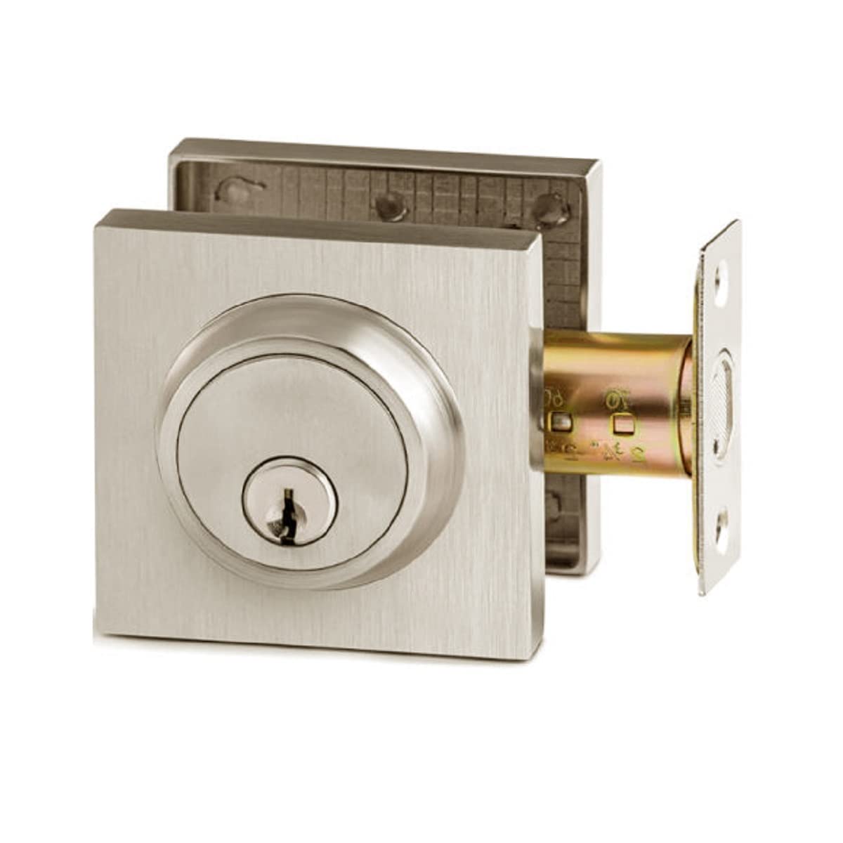 Tough Guard Deadbolt Double Cylinder Square Satin Nickel