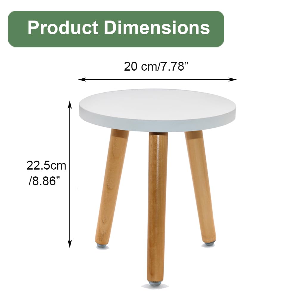 ARTORA Wood Plant Stand, Modern Plant holder Small Flower Pot Stool Decorative Planter Stand for Indoor Plants (Blue&White)