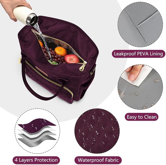 Lunch Bag Lunch Box Women - Leakproof Insulated Lunch Cooler Bag for Women - Large Lunch Tote Bags Adults
