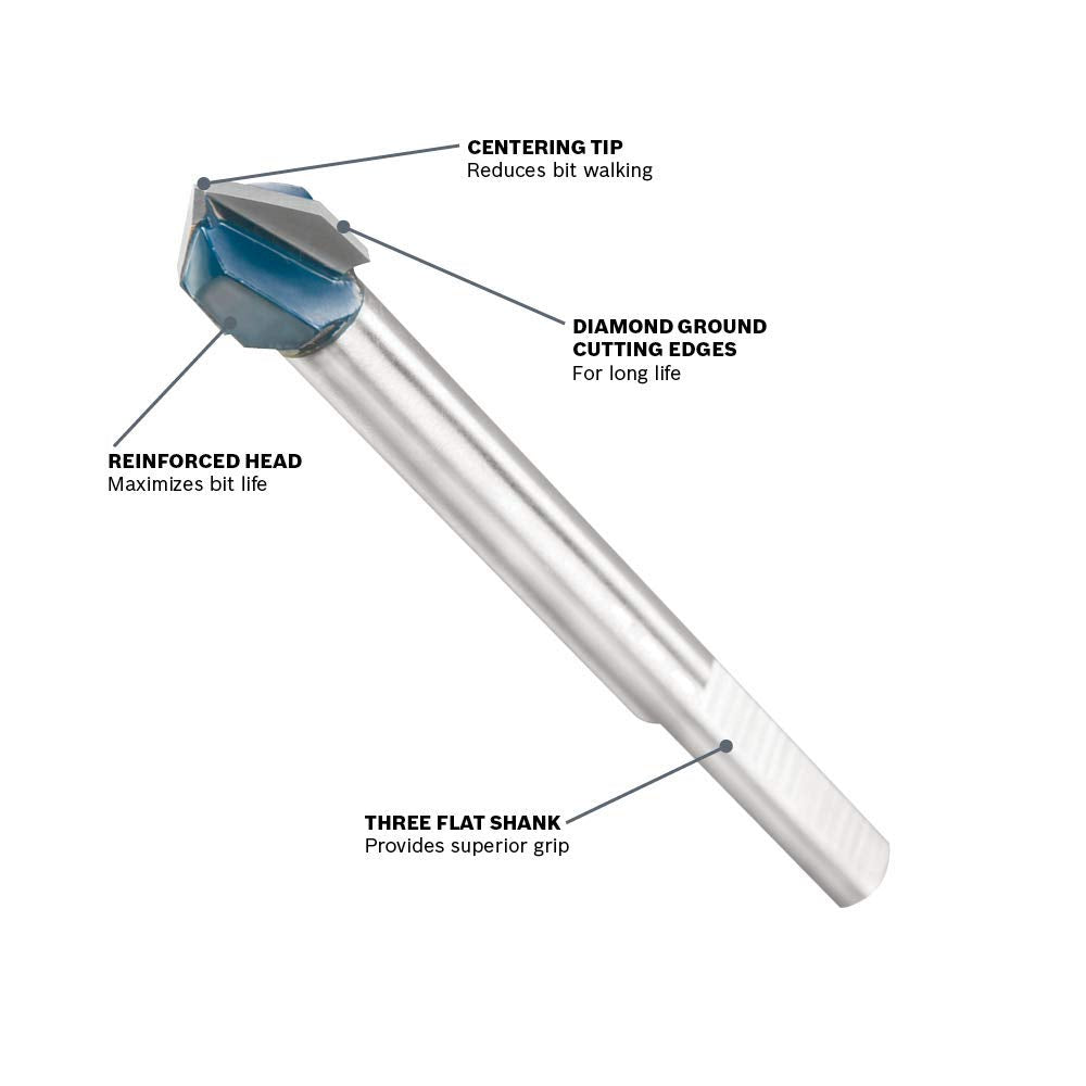 Bosch GT700 5/8-Inch Glass and Tile Bit,Silver
