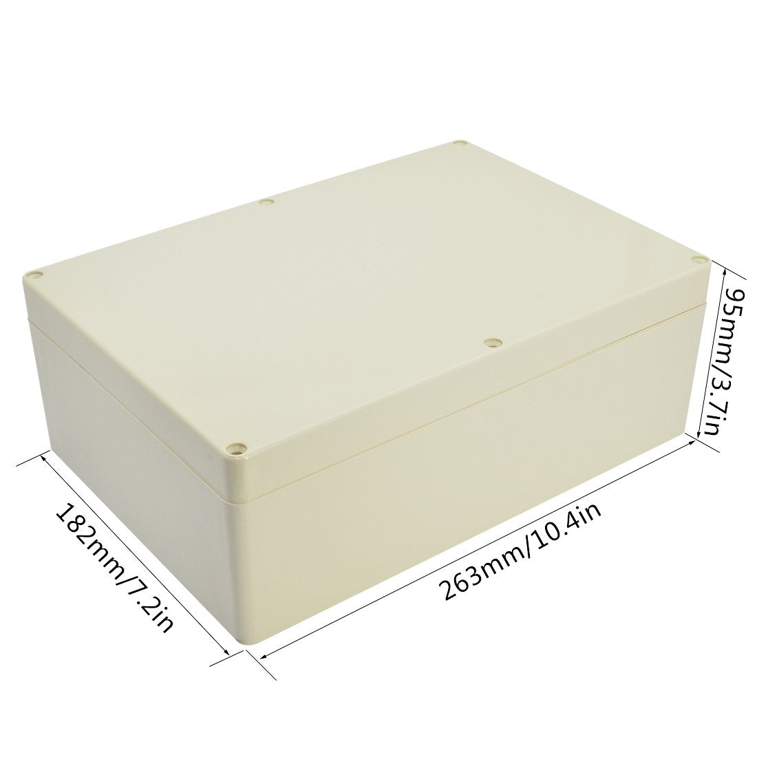 LeMotech Waterproof Dustproof IP65 ABS Plastic Junction Box Universal Electric Project Enclosure Pale Gray 10.4 x 7.2 x 3.7 inch (263 x 182 x 95 mm)