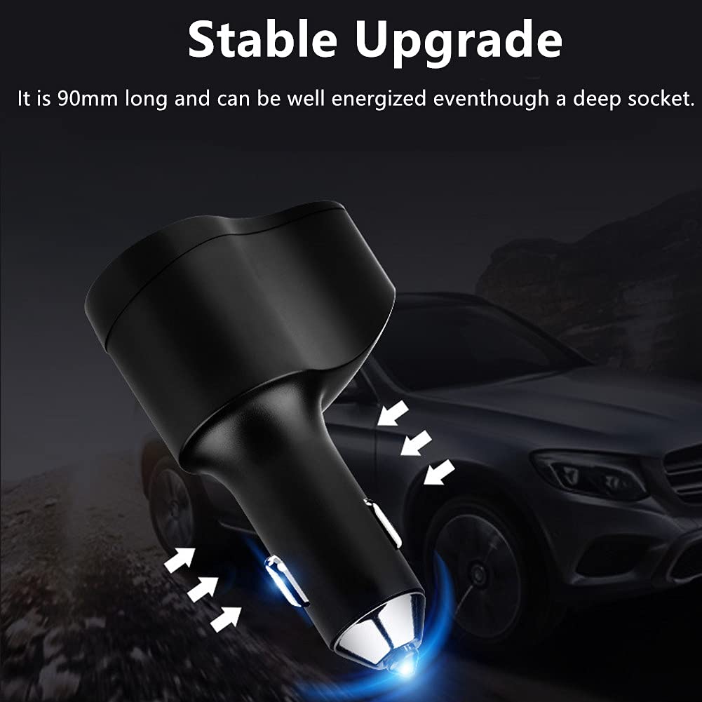 4 in 1 USB C Car Charger, 168W Multi USB Cigarette Lighter Adapter, Socket Splitter with 3 USB Ports, 12V/24V Dual USB Type C PD Fast Car Charger Adapter for iPhone 17/Air/16/15 Pro Max iPad GPS