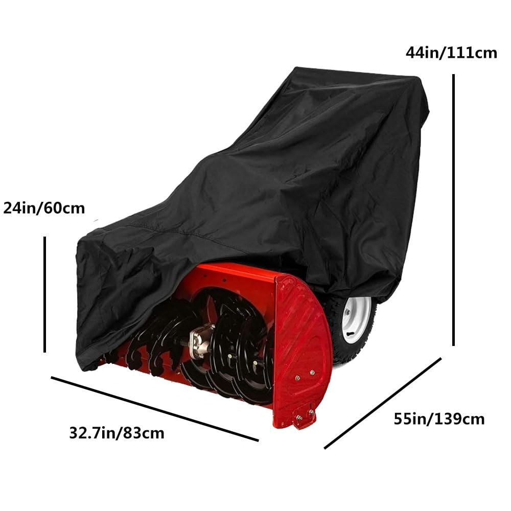 Snow Thrower Cover Waterproof Heavy Duty 420d Oxford With Windproof Buckles And Elastic Cord For Outdoor Electric All Weather Protection Universal