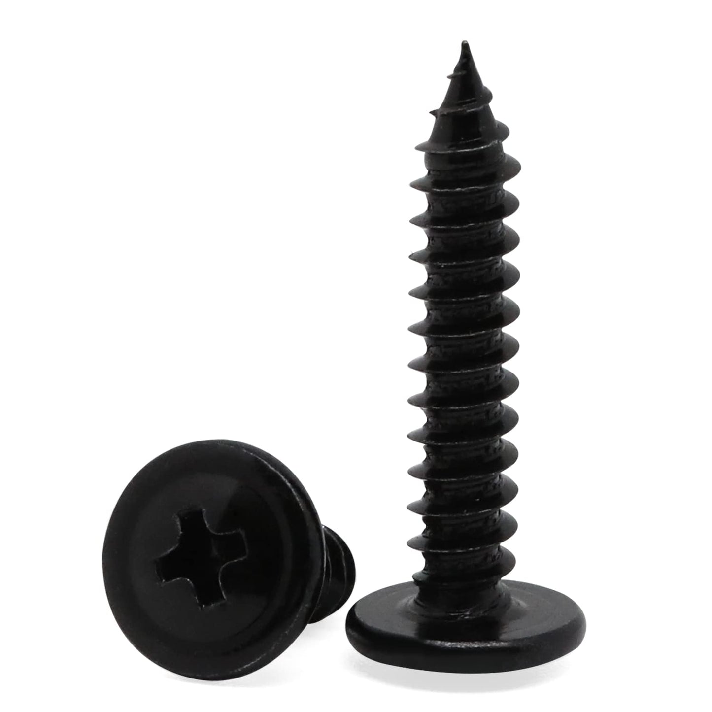 #8 x 1 Black Phillips Modified Wafer Truss Head Wood Screws, 200 PCS