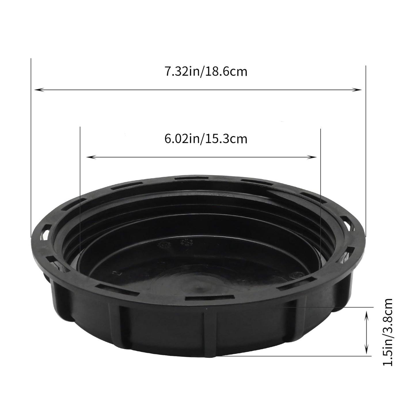 ZUDKSUY 2 Pcs Plastic IBC Storage Tank Caps, Black 6 Inch Leak-Proof Design IBC Tote Tank Cover with Gasket for Chemical Industrial Liquid Storage Tank