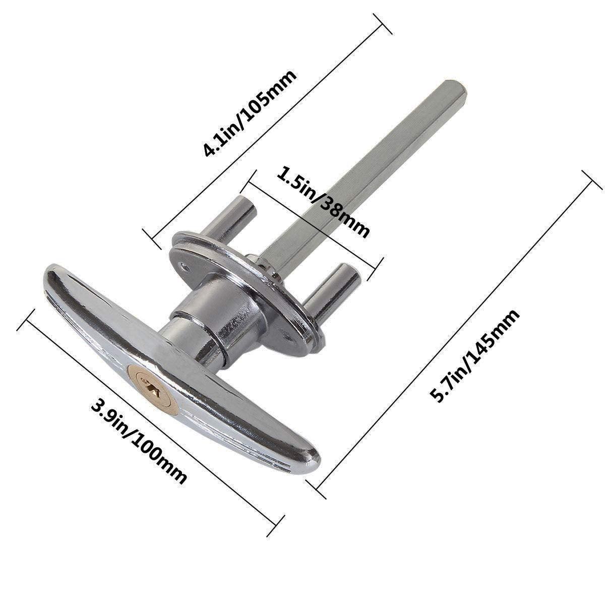 SENENQU 2 Pack Garage T Handle Lock, Replacement Shed Door Lock, Universal Hardware Locking with Keys