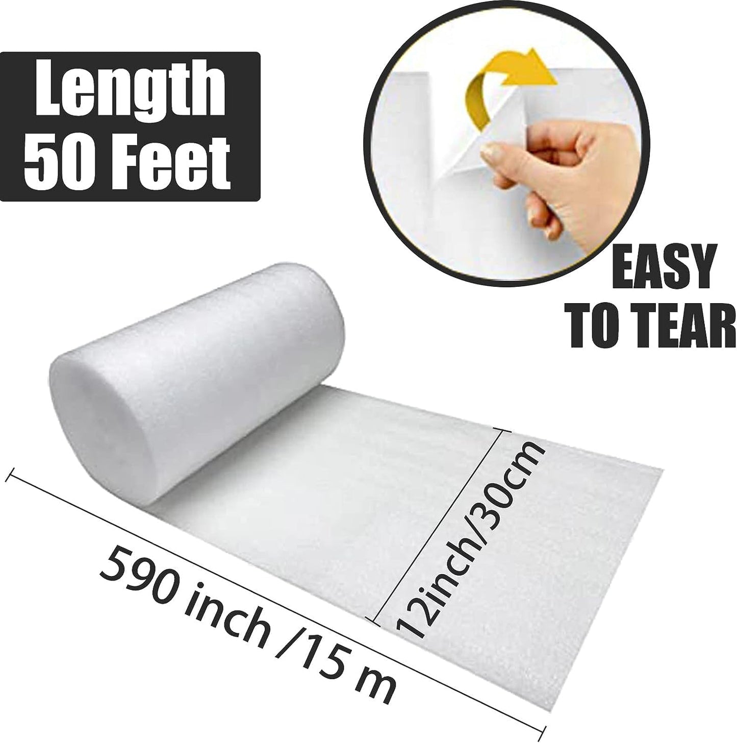 11.5"x 100' (1200in) Foam Wrap Rolls for Moving Packing Foam Roll Packing Materials Shipping Packing Moving Supplies, Thick Cushion packaging wraps for Protect Glasses, Fragile Items, Dishes