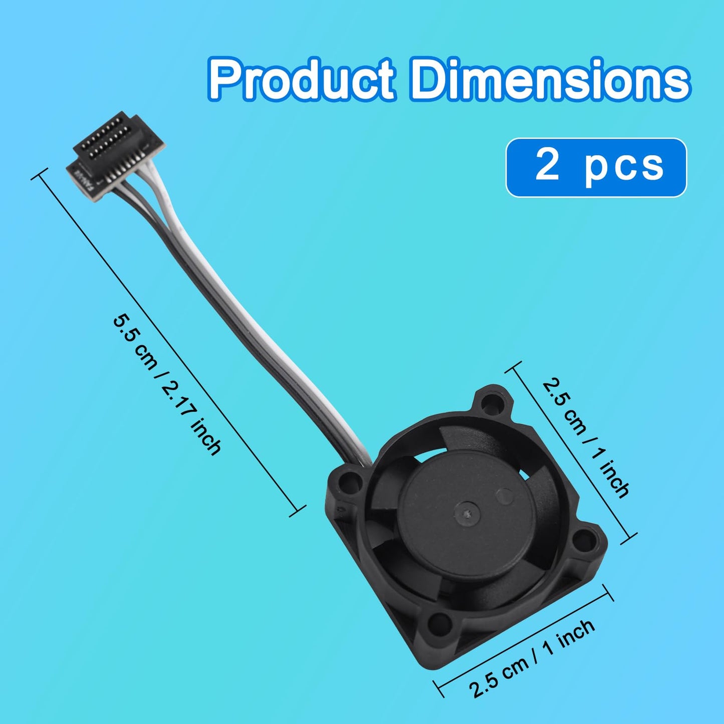 2pcs Extruder Hotend Cooling Fans for Bambu Lab P1P/P1S 3D Printer, High-Speed Silent 3D Printer Cooling Fan Accessories Parts for Fast Heat Dissipation