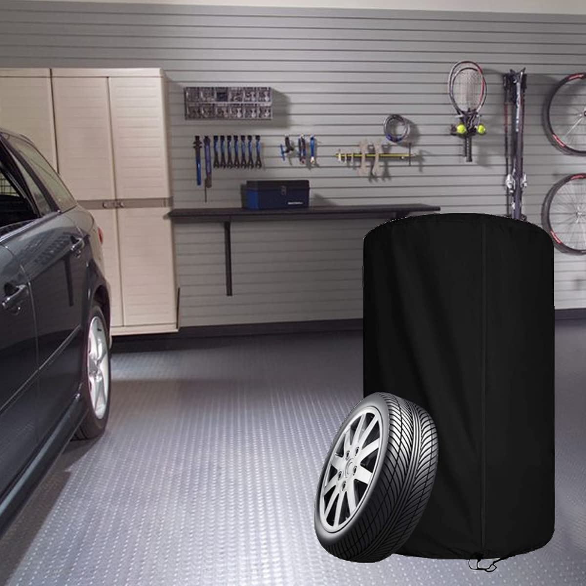 Tire Covers, Tire Storage Bags, Fits Diameter 16'' to 32" Tires, Universal Spare Tire Bags Waterproof Dust Proof, Black