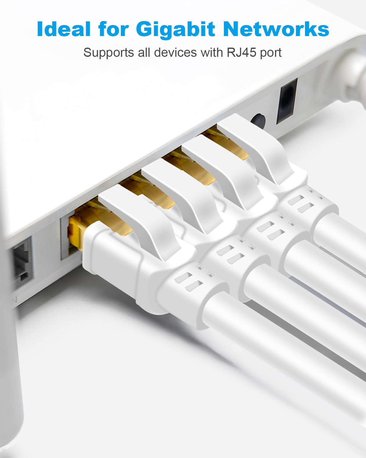 DDMALL CAT8 Ethernet Cable 25ft, High Speed Network Cable CAT8 40Gbps 2000MHz F/FTP LAN Internet Cable with Gold Plated RJ45 for Router, Modem, Gaming, X Box, PCs, Laptops (25ft/8m, White)