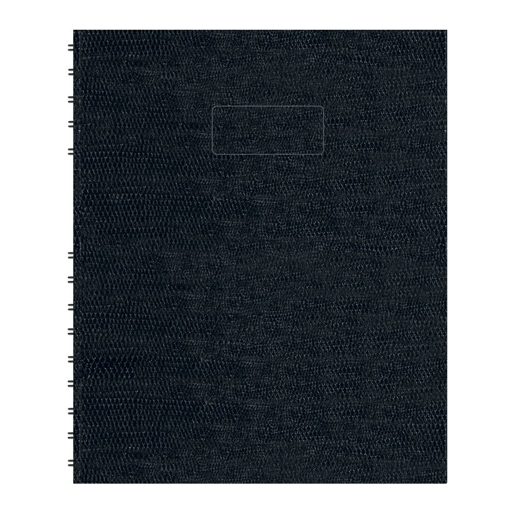 Blueline® NotePro™ Undated Daily Planner, Twin-Wire Binding, Lizard-Like Hard Cover, 192 Pages, Bilingual, 9-1/4" x 7-1/4", Black (A29C.81B)