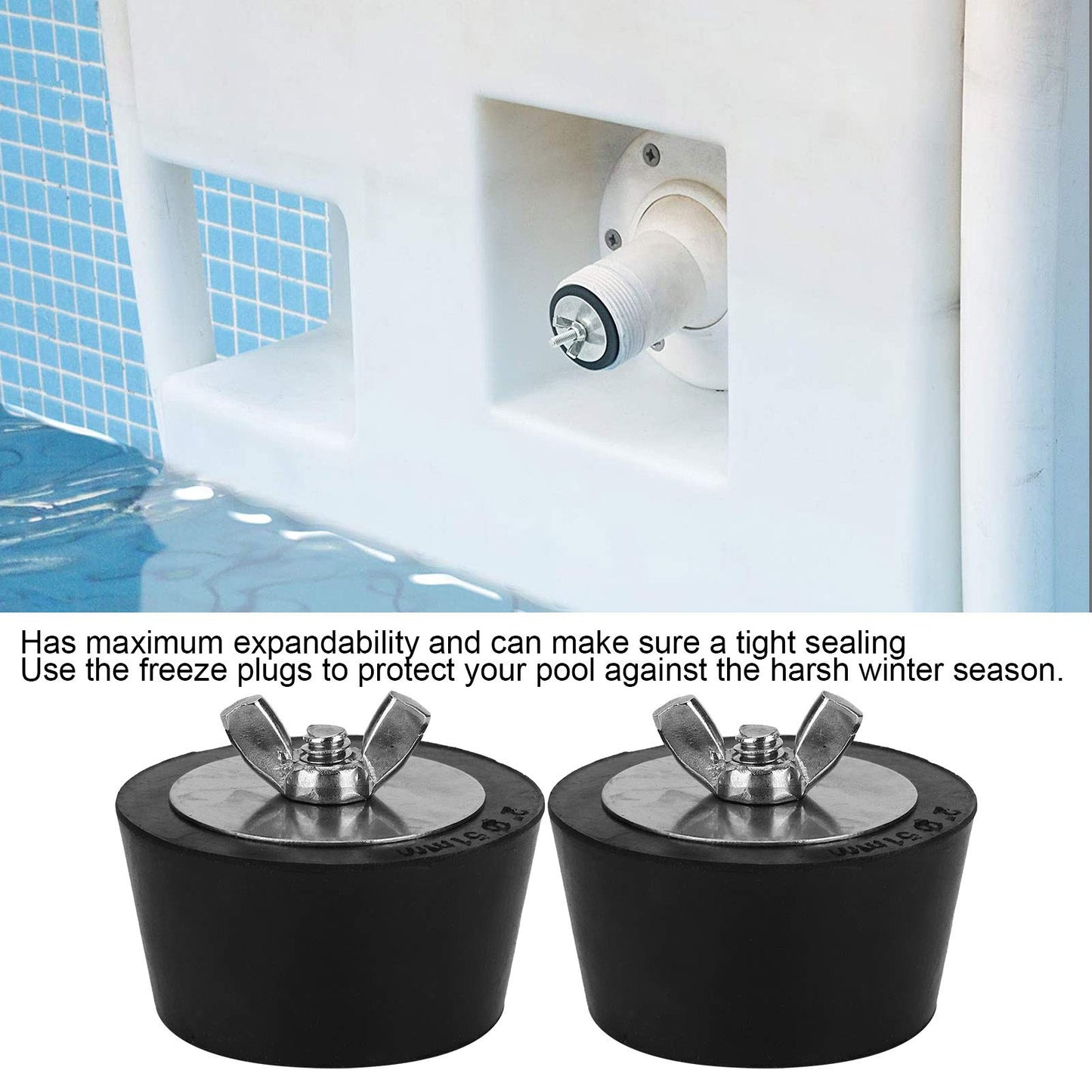 2PCS 51mm 2in Expansion Plugs Antifreeze Rubber Plugs for Swimming Pool Pipelines in Winter Rubber Expansion Winterizing Plug for Swimming Pool Spa Pipework Winter Fittings
