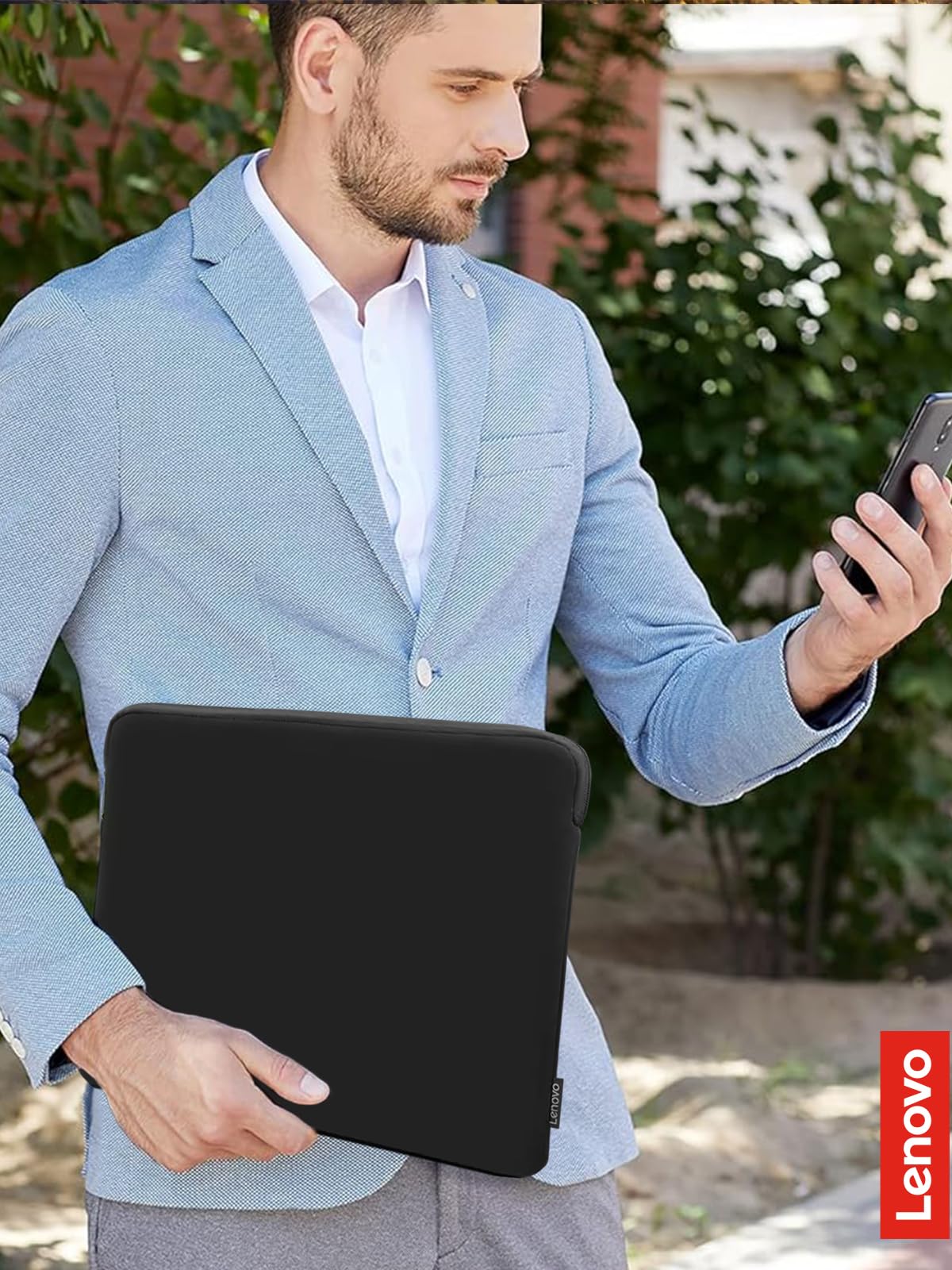 Lenovo Basic Laptop Sleeve 11 Inch Notebook/Tablet Compatible with MacBook Air/Pro Neoprene Material - Soft Fleece Lining - Zippered Top Opening - Black