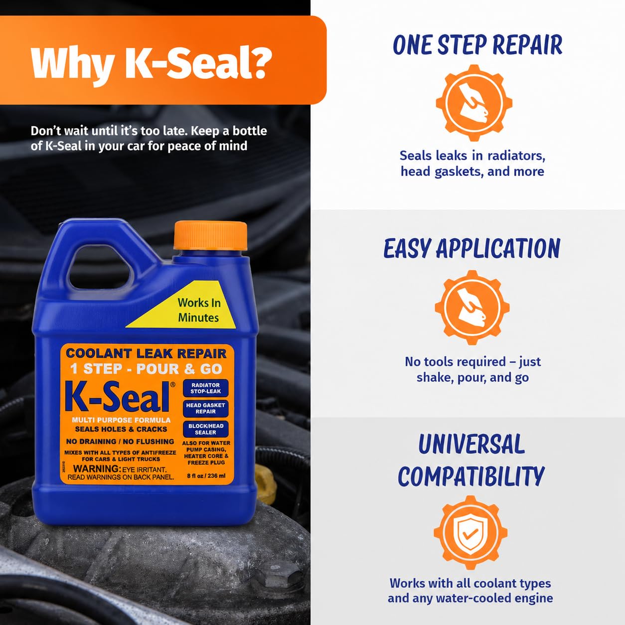 K-Seal ST5501 Multi Purpose One Step Permanent Coolant Leak Repair