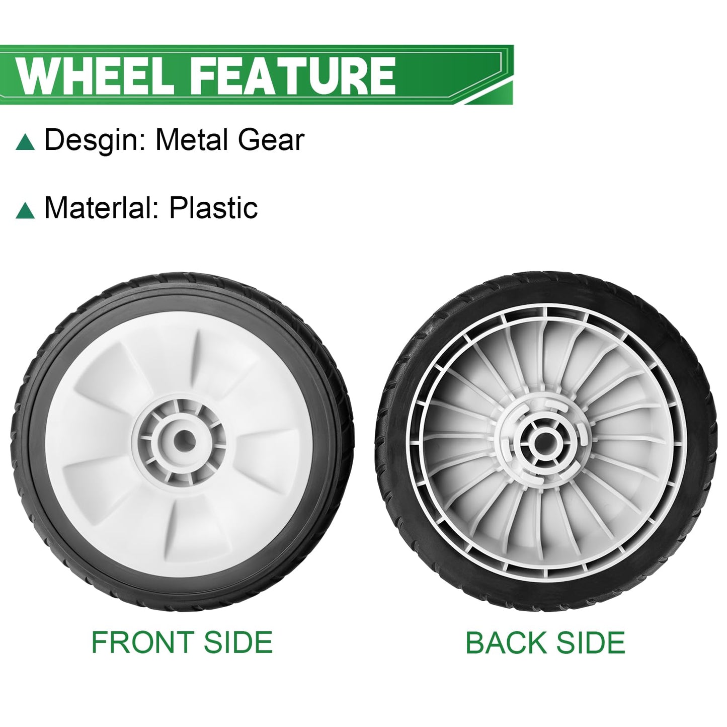 HRR216 Lawn Mower Wheels 2 Front Wheels 44710-VL0-L02ZB Compatible with Honda HRR216 HRT216 HRS216 Lawn Mower