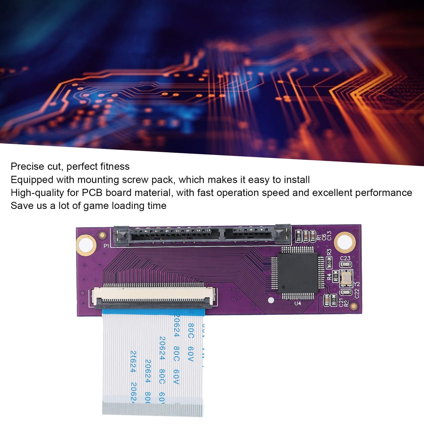 SATA Upgrade Kit,SATA Adapter PCB Upgrade Board for IDE Original Network Adapter for Game