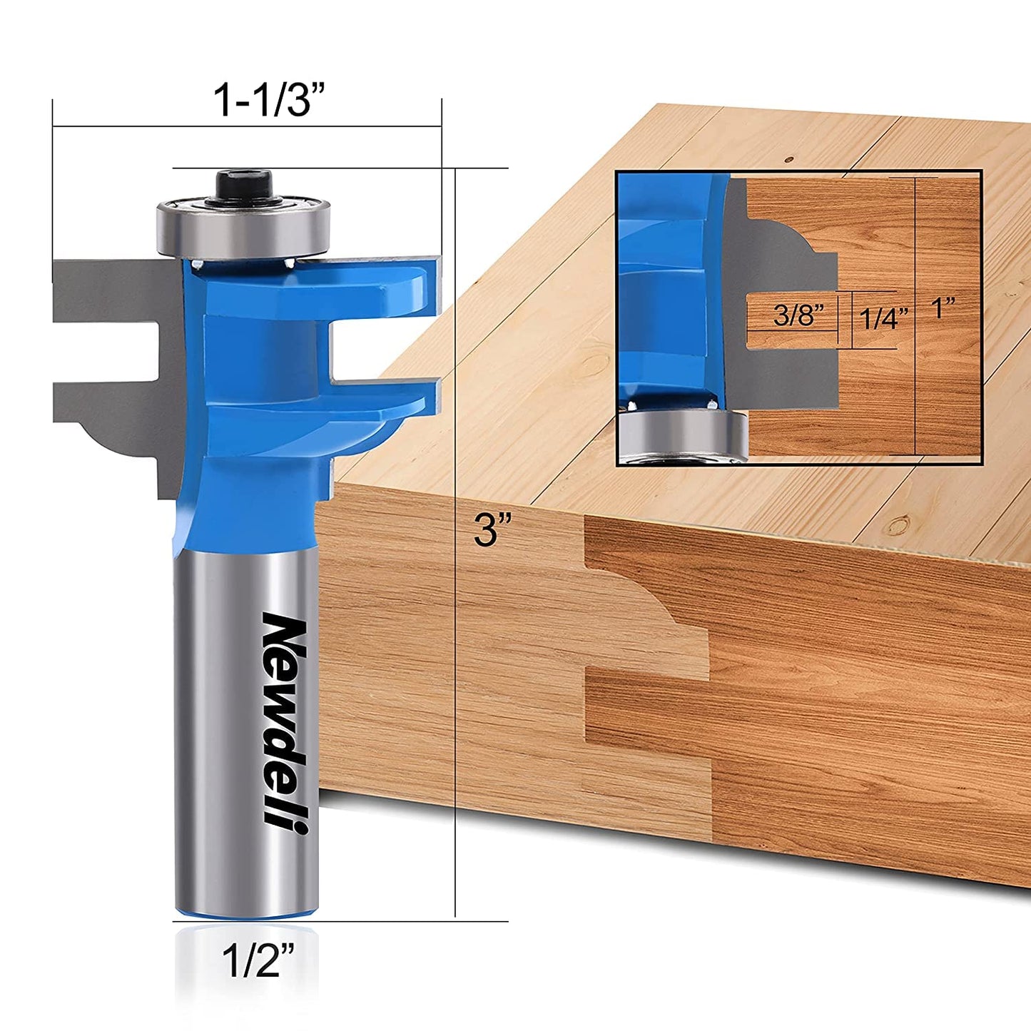 Ogee Rail and Stile Router Bit Set, Newdeli 1/2 Shank Tungsten Cabinet Edged Door Router Bit, Cabinet Router Bit Raised Panel Milling Cutter Tools, for Doors, Frames, Cabinets and More