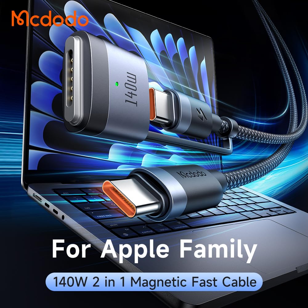 Mcdodo USB-C to Magnetic 3 Cable 140W Compatible with MacBook Pro 2023 2021 MacBook Air (13/15-inch, 2024/2022), MacBook Air 2023 (USB C to Magnetic 3-Pro)