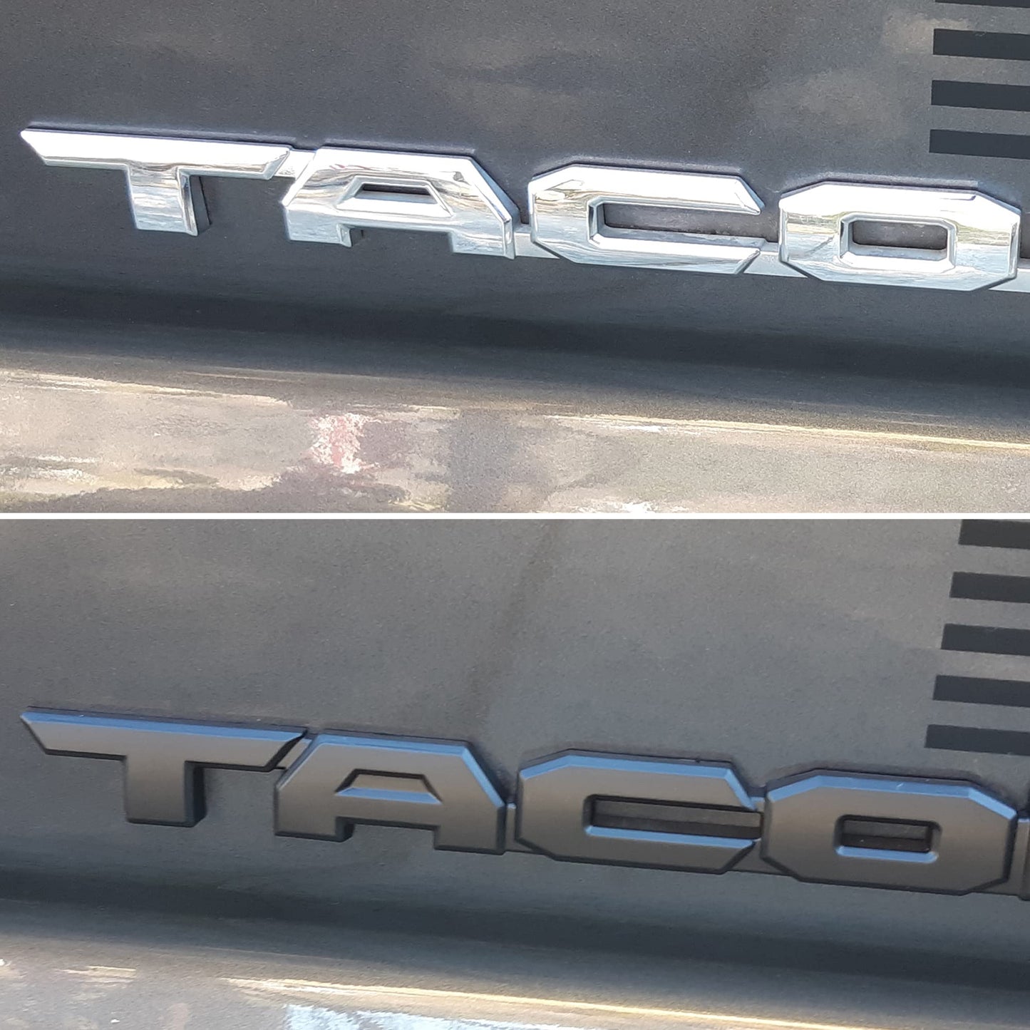 LEERLY Blackout Emblem Overlays Compatible with Tacoma 2016 2017 2018 2019 2020 2021 2022 2023 2024 2025 Badge Emblems Overlays with Strong 24091301 Adhesive Matte Black 3Pcs