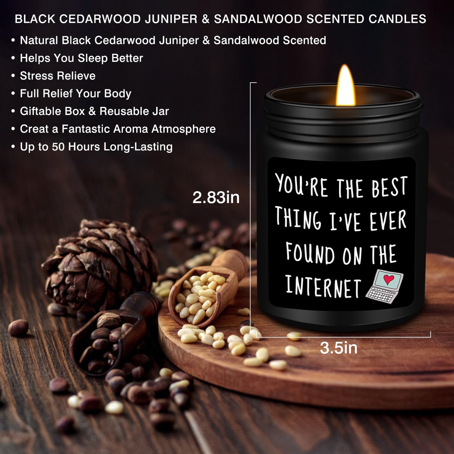 Homsolver Gifts for Men Him, Anniversary Romantic Gifts for Boyfriend Husband, Birthday Thanksgiving Christmas Valentines Day Presents for Boyfriend Best Friends Men, Scented Candles for Him