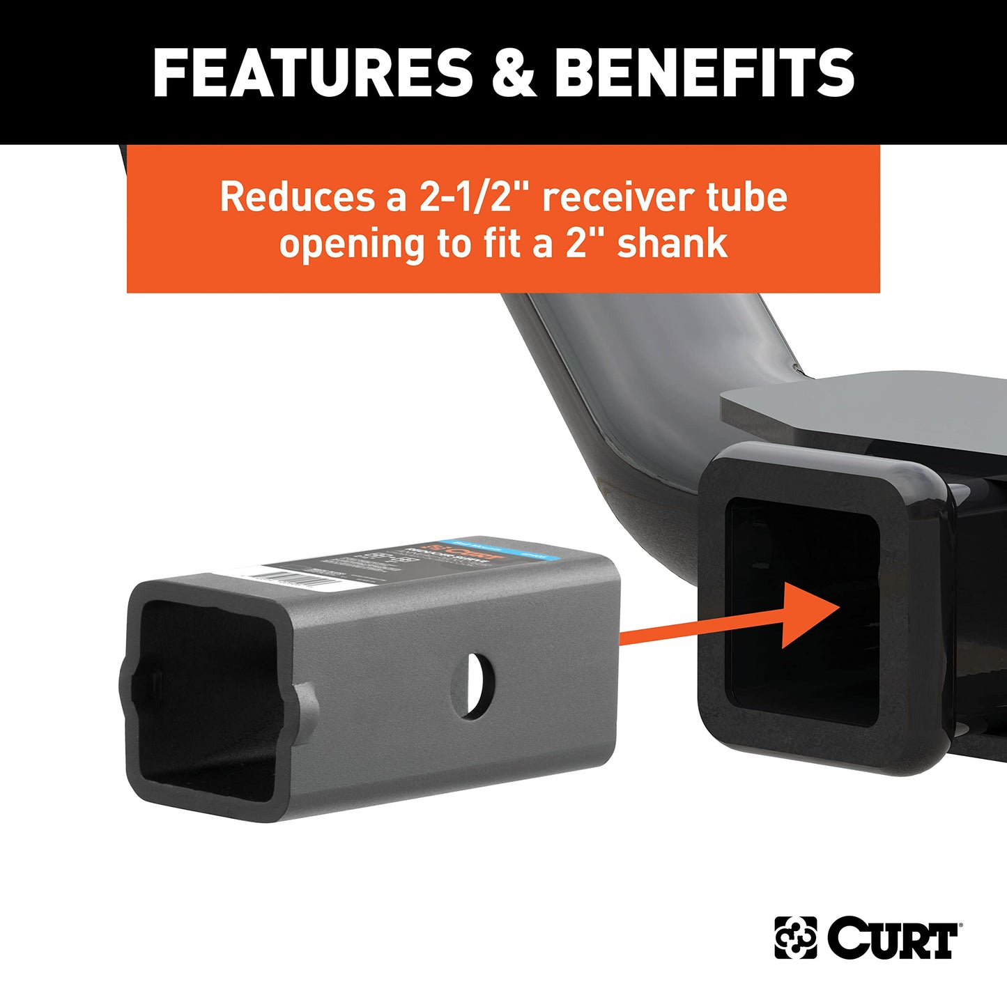 CURT Manufacturing 45405 2-1/2" to 2" Receiver Adapter Sleeve
