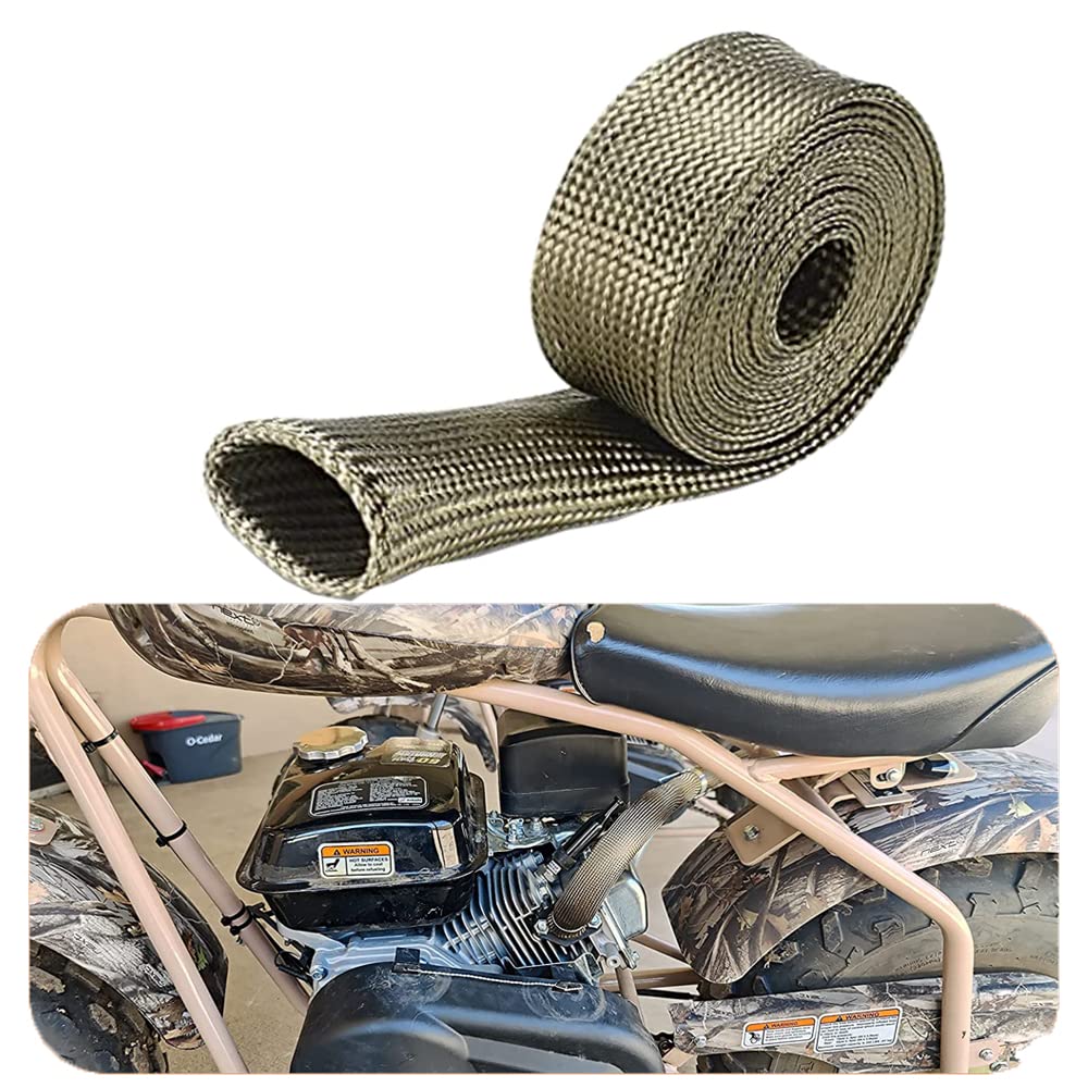 Spark Plug Wire Heat Shield Heat Hose 2500 Degree Basalt fiber Wrap Heat Sleeve Adjustable Fuel Line Heat Shield for Car&Auto Wire Loom Protection (1" IDX10' Titanium)