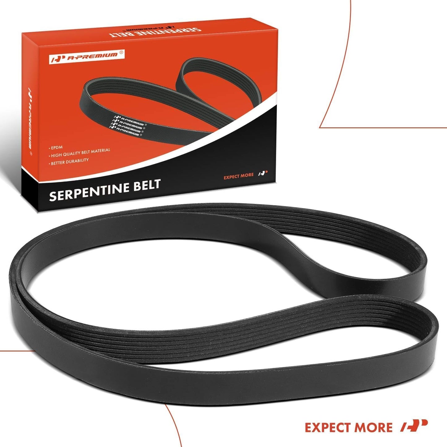 A-Premium Engine Serpentine Drive Belt Compatible with Honda & Acura Cars - CR-V CRV 2007-2009, TSX 2004-2008 - 2.4L, Replace 38920RBBE03, 38920RBBE02