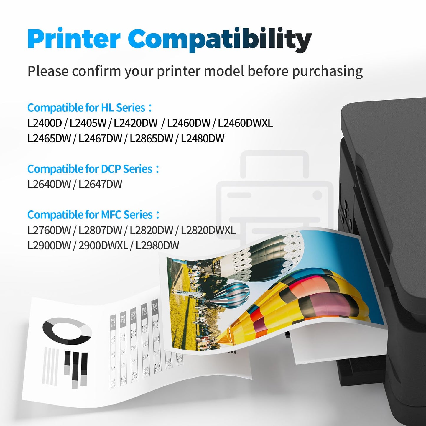 BAIINK TN830XL Toner Cartridge Replacement for Brother 830XL Toner TN830 Compatible with DCP-L2640DW HL-L2460DW HL-L2405W HL-L2400D MFC-L2820DW HL-L2480DW (with Chip, 1 Black)