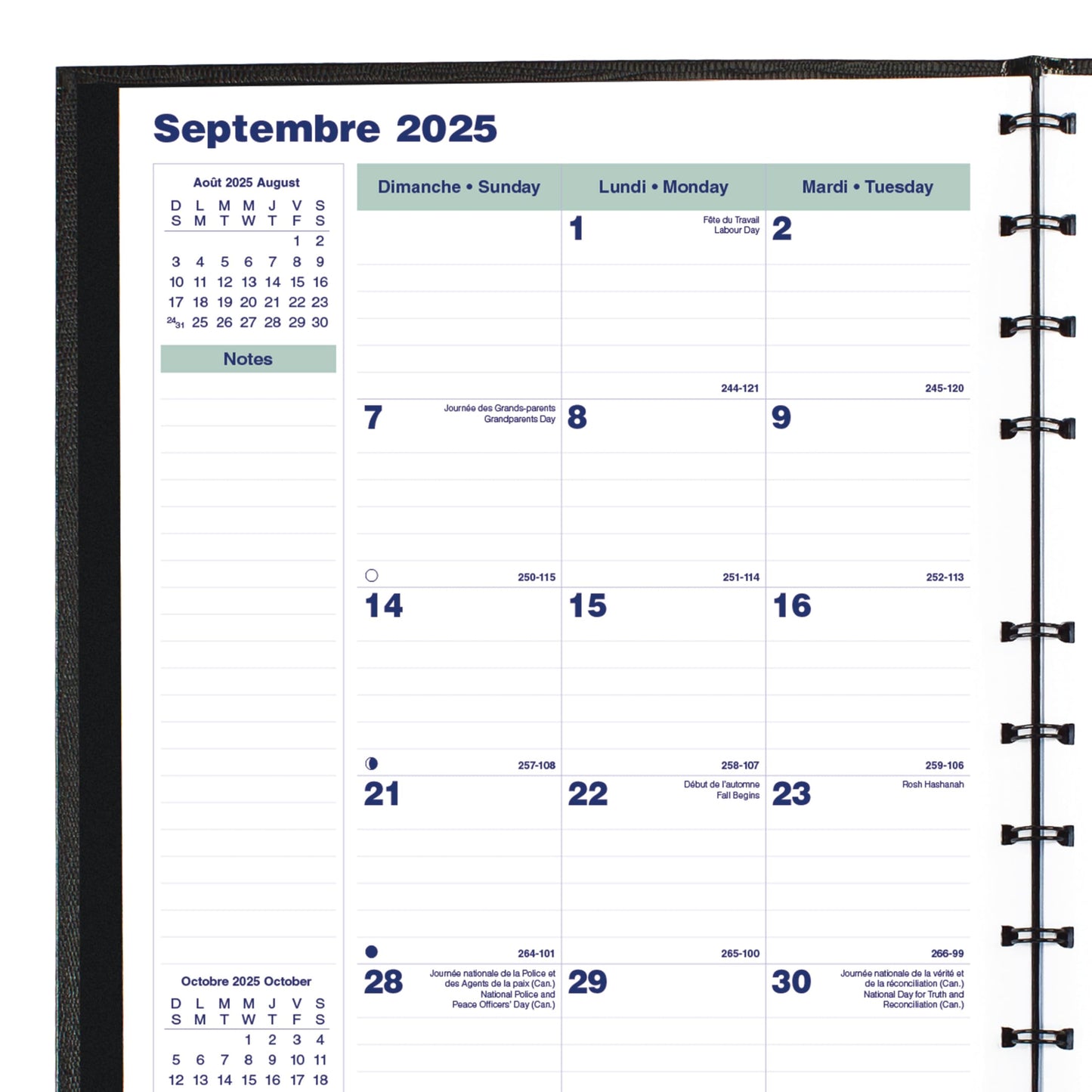Blueline® 2026 MiracleBind™ CoilPro™ Monthly Planner, 16 Months, September 2025 to December 2026, Twin-Wire Binding, 11" x 9.0625", Black, Bilingual (CF1512C.81B-26)