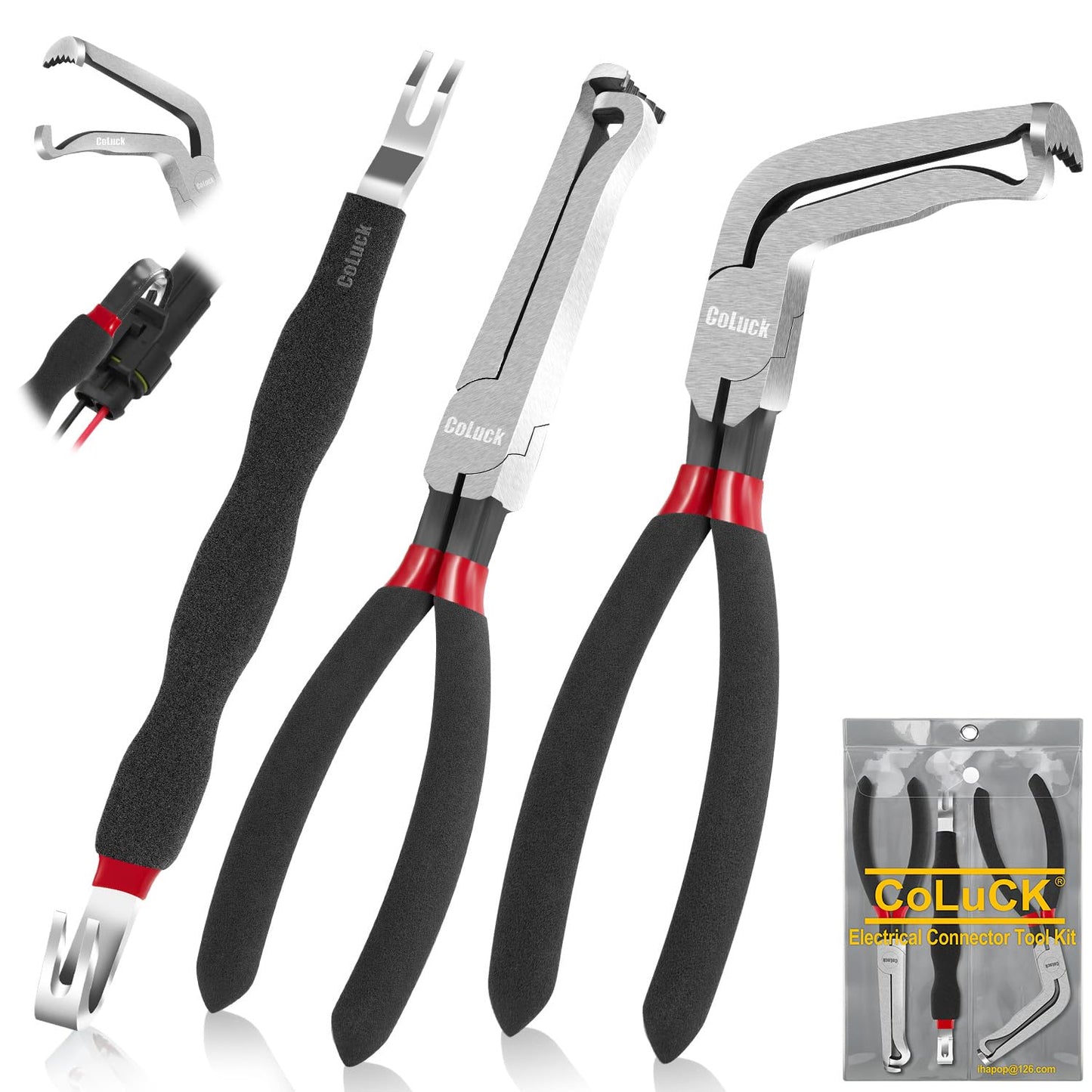 3Pcs Electrical Disconnect Pliers 37960 37980, 60 Degree Connector Separator 13120, Automotive Terminal & Plug Removal Tool Kit - Electrical Pliers Connector Pliers Set Terminal Removal Tool