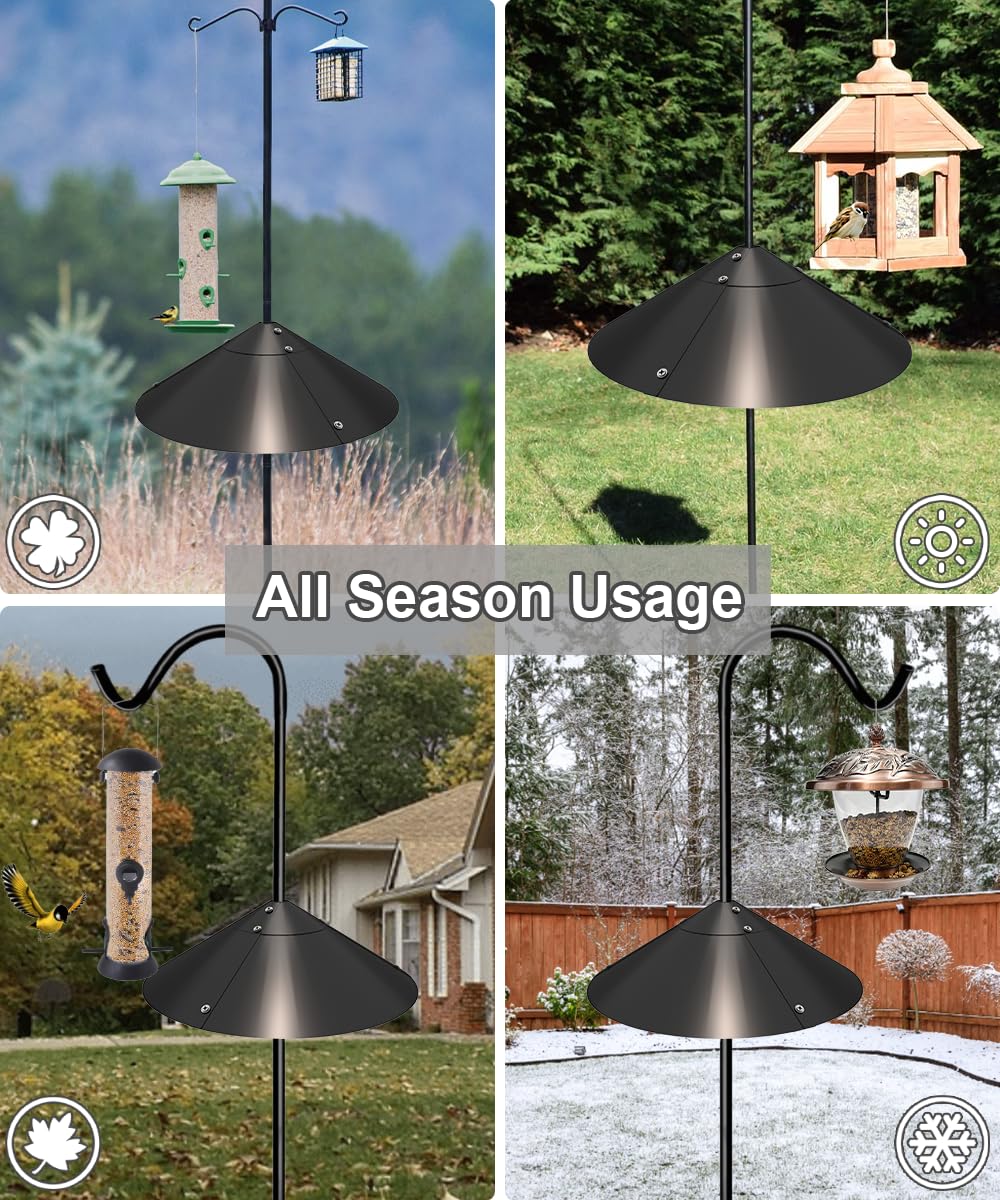 Garbuildman Metal Squirrel Baffle for Bird Feeder Pole, Outside Pole Mount Bird House Guard for Outdoor Shepherd’s Hook, 19 Inch, 1 Pack