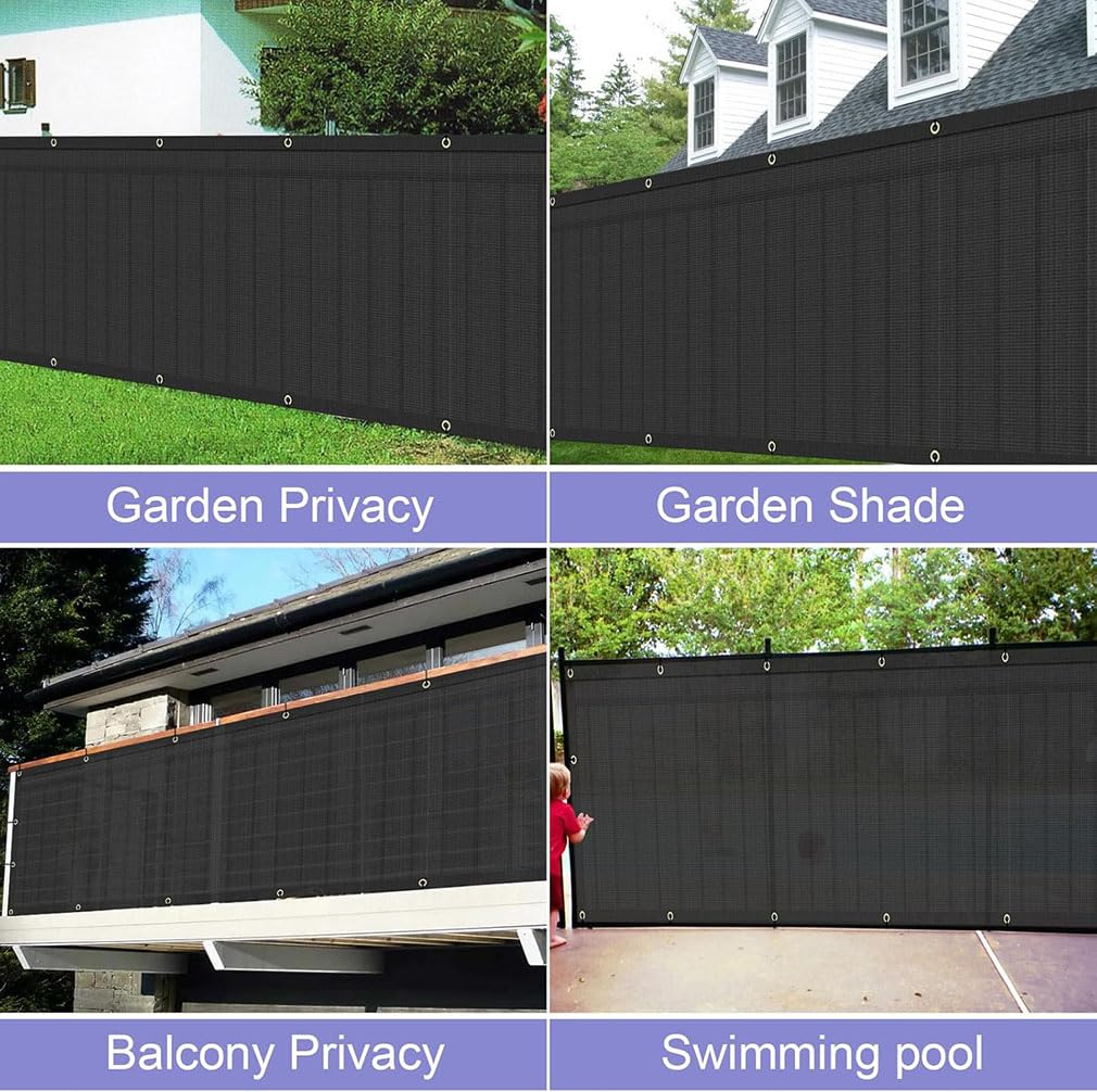 Privacy Fence Screen 3.3ft X 20ft – 90% Blockage UV Outdoor Shade Net Cover Heavy Duty Fence Mesh for Outdoor Wall Garden Backyard Porch Patio Balcony
