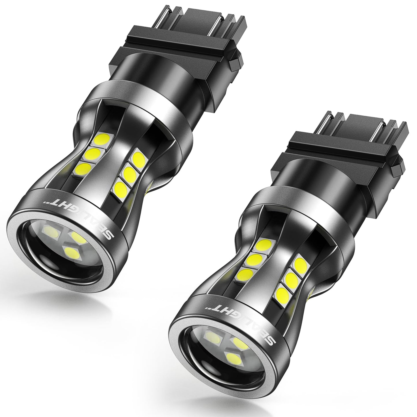 SEALIGHT 3157 LED Bulbs, 6000K 3000Lumens 1300% Brightness Super Super Bright Brake White Lights, 3156 3056 3156 3057 4157 Backup Reverse Lights Reverse Tail Lights Turn Signal Light, Pack of 2
