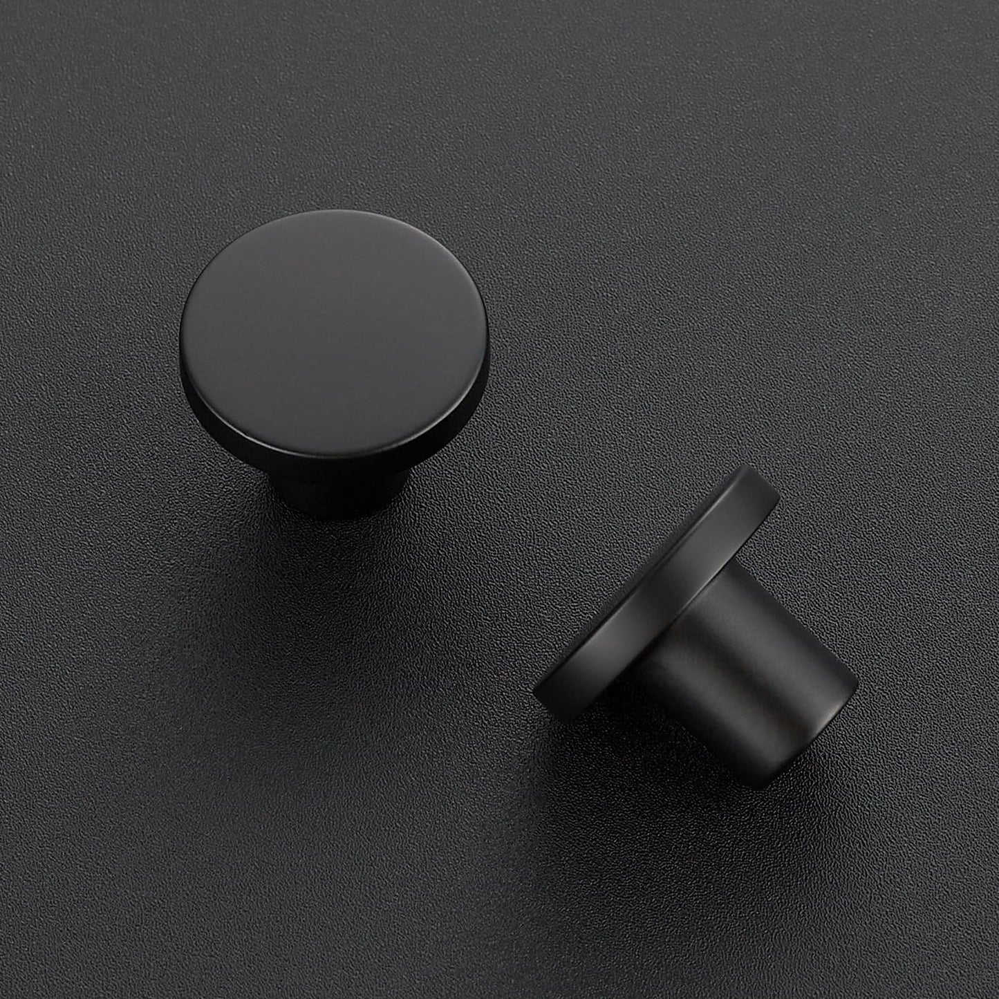Ravinte 10 Pack Matte Black Round Cabinet Knobs Solid Dresser Knobs Drawer Pulls Black Cupboard Knobs for Modern Kitchen Cabinet Hardware