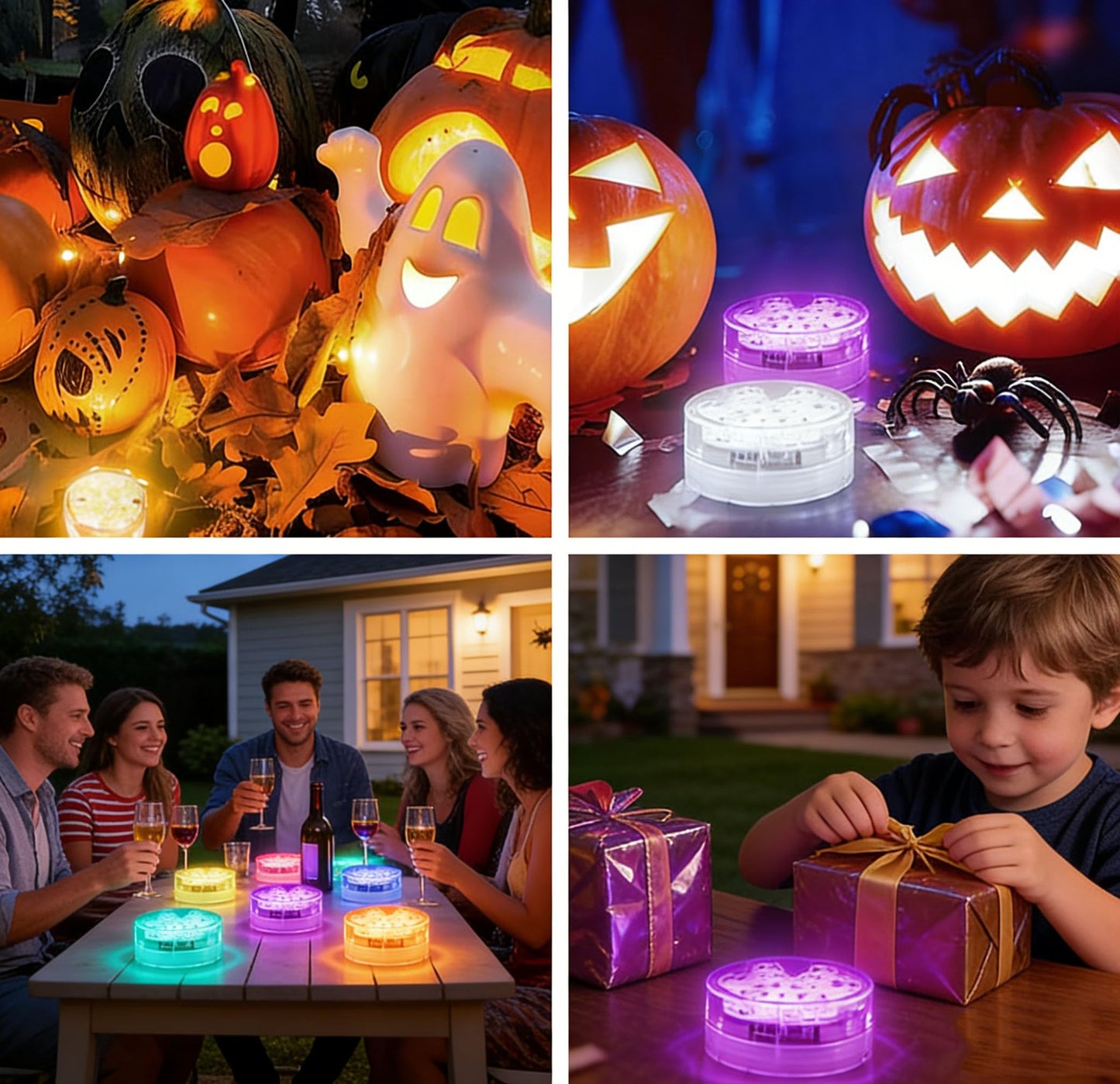 Submersible LED Lights with Remote, 16 Colors 4 Modes Battery Powered Color Changing Underwater LED Pool Lights for Pool Pond and Camping Bucket (4 Packs)
