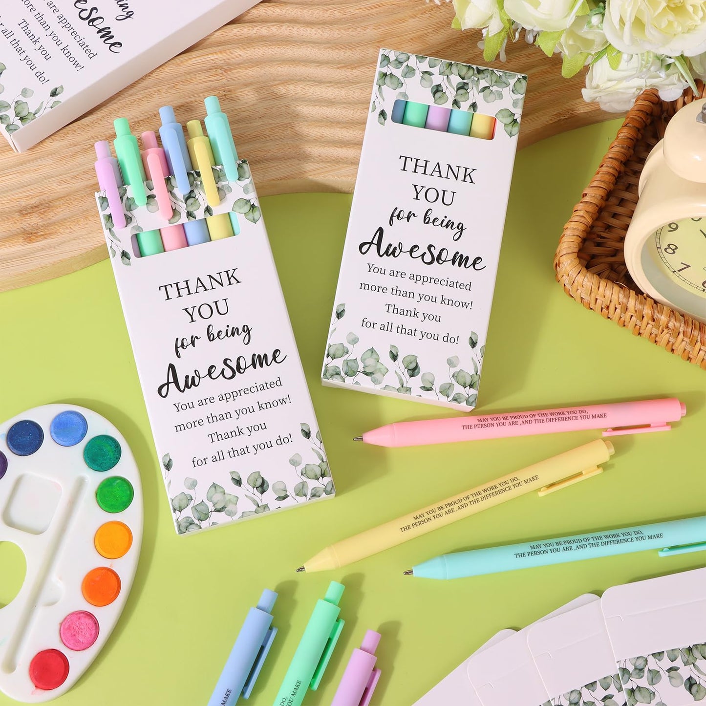 84 Pcs Inspirational Gifts Include Motivational Ballpoint Pens with Thank You Gift Boxes Appreciation Gifts for Coworkers Employee Colleagues Volunteer Teacher Nurse Back to School End of Year Gift