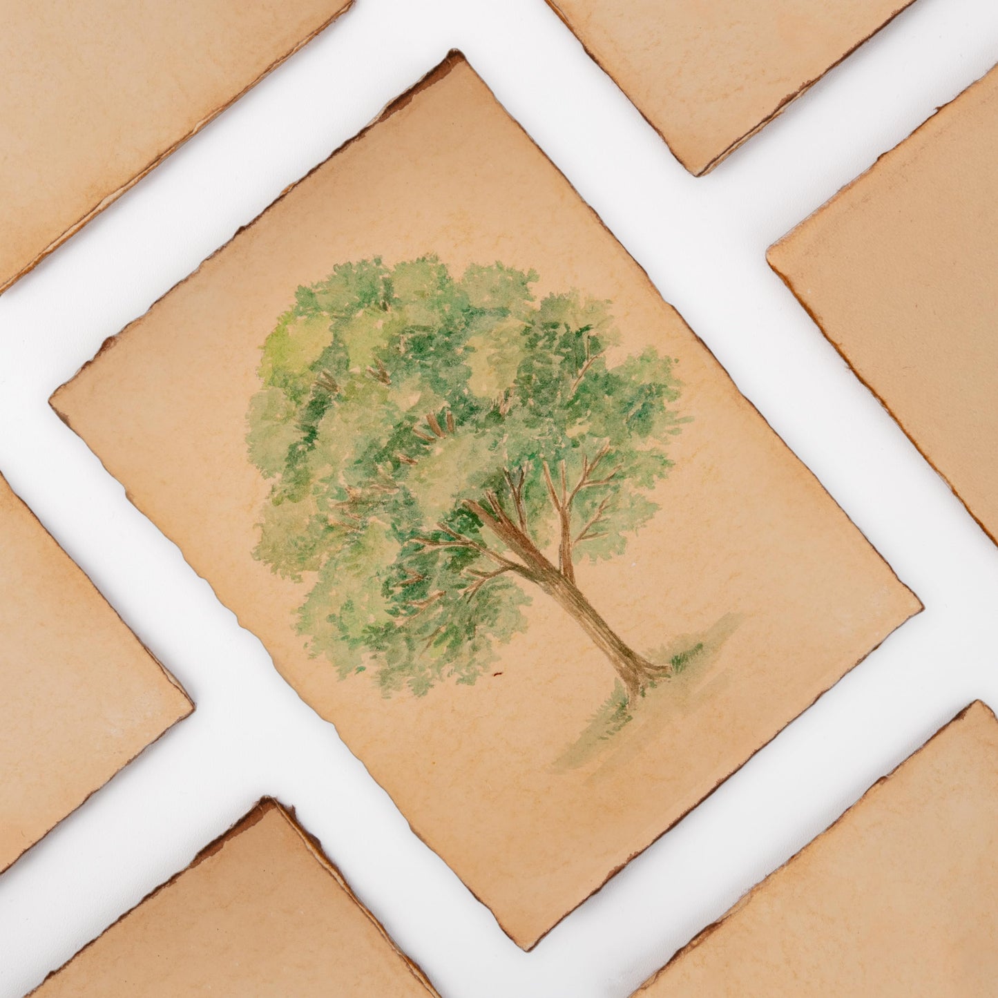 Wanderings Handmade Antique Deckle Edge Blank Cards - 4"x6" - 10.5x15cm Package of 50 - Mixed Media Cards for Announcements Invitations Crafts - Thick 150 GSM Recycled Paper