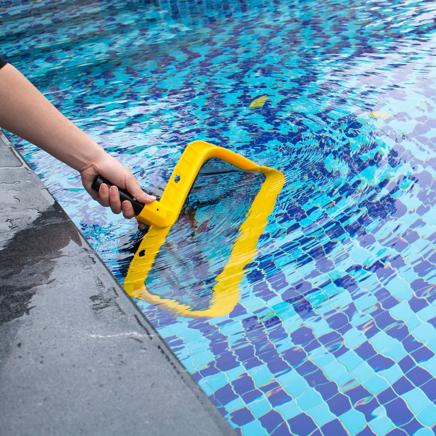 Pool Skimmer Net – Larger Capacity Yellow Pool Leaf Net for Swimming Pool Cleaning,Easily Removes Leaves, Debris from Pools, Hot Tubs, Ponds and Fountains (No Pole Included)