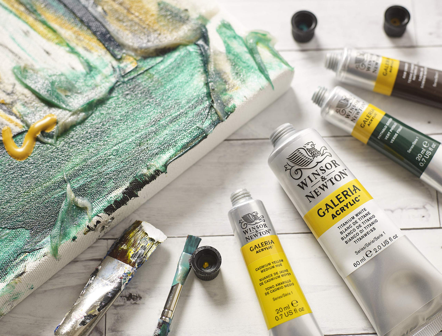 Winsor & Newton 2136644 Galeria Acrylic Color Tube, 200ml, Titanium White