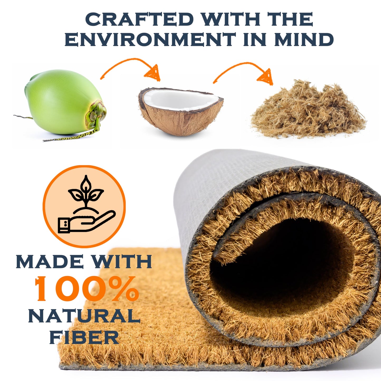MAINEVENT Plain Coir Blank Doormat Coir 30x17 Inch for Screen Printing, Blank Door Mat for Crafts, Plain Welcome Mat for Small Biz