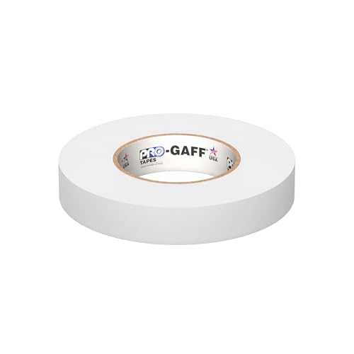 ProTapes 1" Width Pro Gaff Premium Matte Cloth Gaffer's Tape with Rubber Adhesive, 11 Mils Thick, 55 Yds Length, White (Pack of 1)