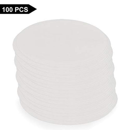 StonyLab Qualitative Filter Paper Circles, 125mm Diameter Cellulose Filter Paper with 20 Micron Particle Retention Medium Filtration Speed, Pack of 100 (125mm Diameter)