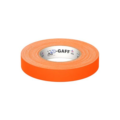 1" Width ProTapes Pro Gaff Premium Matte Cloth Gaffer's Tape with Rubber Adhesive, 50 yds Length x, Fluorescent Orange (Pack of 1)