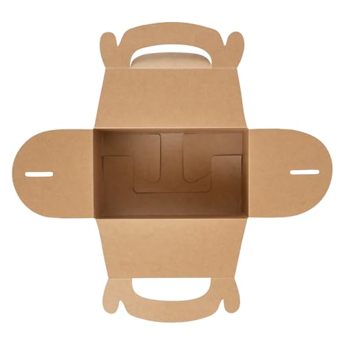 Restaurantware Kraft Gable Boxes 25 Count 6 x 3.5 x 3.5 Inches Paper Gift Boxes Greaseproof With Handles Recyclable Favor Boxes For Birthdays Weddings Baby Showers Brown