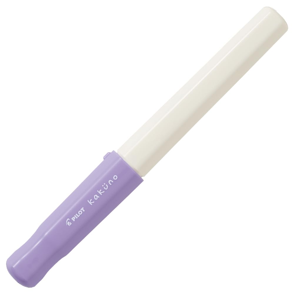 Pilot Kakuno Medium-Nib Fountain Pen, White Body with Soft Violet Cap (FKA-1SR-SVM)