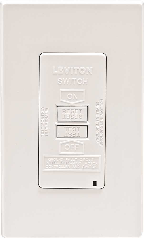 Leviton GFCI Blank Face, 20 Amp, Self Test, LED Indicator Light, GFRBF-00W, White