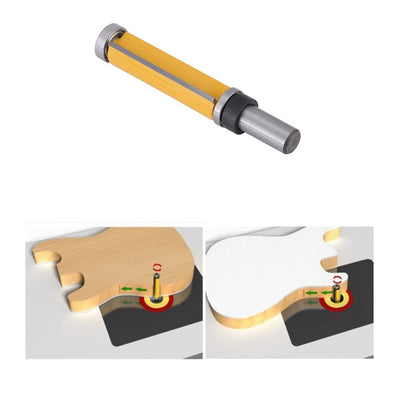 1/2" Shank Straight Router Bit Woodworking Flush Trim Router Bit Tool 2-1/2"L x 3/4''Dia with Long Cutter, Top and Bottom Bearing