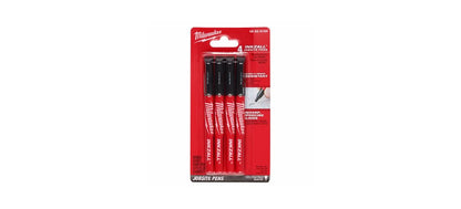 Milwaukee Electric - 4 PK INKZALL Black Ultra FINE Point PENS