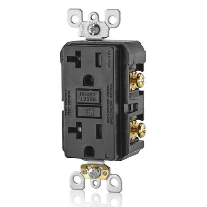 Leviton GFCI Receptacle, 20 Amp Tamper-Resistant, GFTR2-E, Black